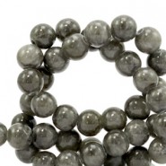 Jade Naturstein Perlen rund 6mm Anthracite